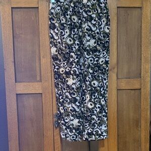 Marni 100 %silk Patterned Pants with Drawstring